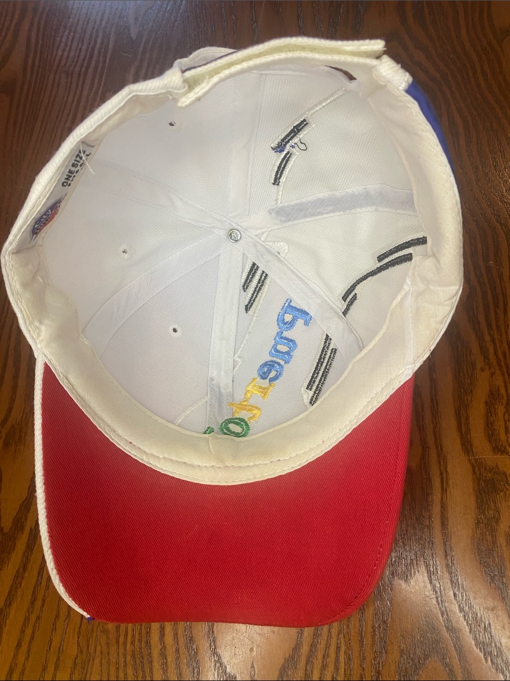 Colorblock Embroidered Baseball Cap with Multicolor Lettering  - Puerto Rico - Picture 9 of 10